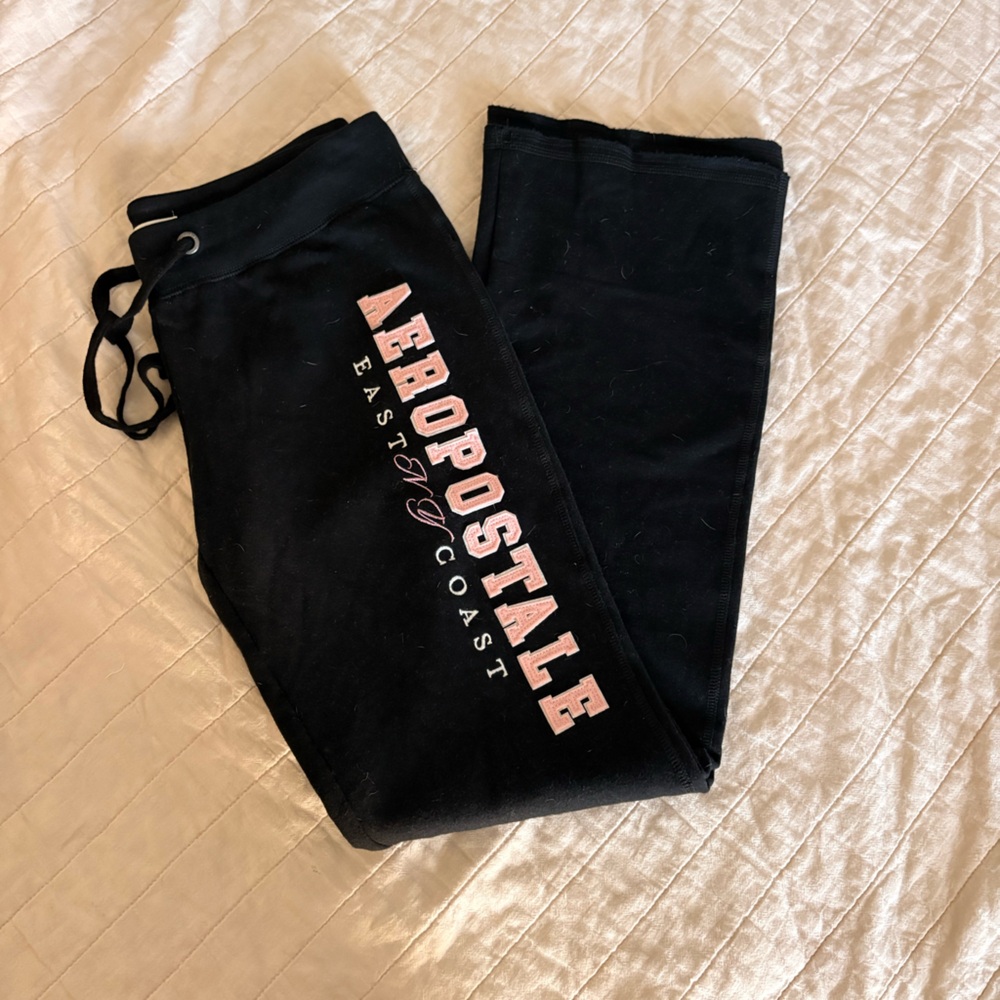 Aeropostale Black Joggers with Pink Logo